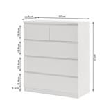 COMODA 5C BORAX CO-0561 BLANCO