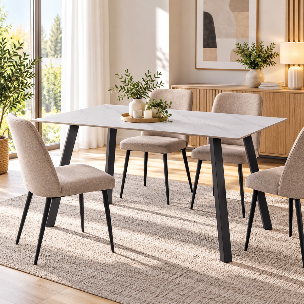MESA COMEDOR BLAC-PIEDRA ME-0773