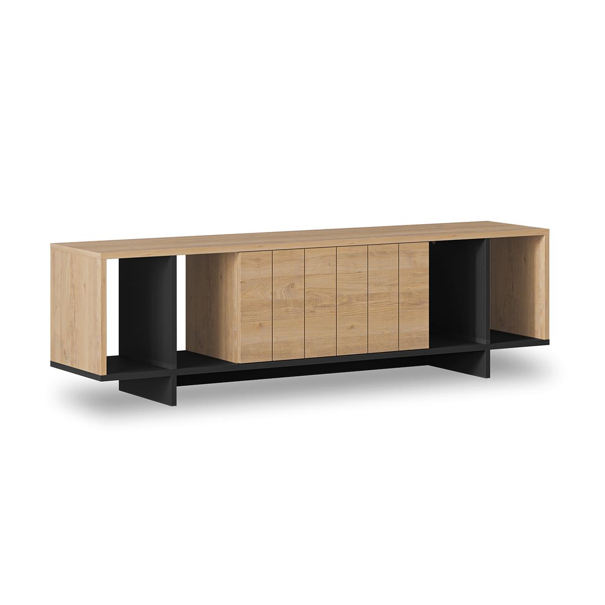 MUEBLE TV FIANA 1P 4H ROBLE/NEGR MUEBLE TV FIANA 1P 4H ROBLE/NEGR