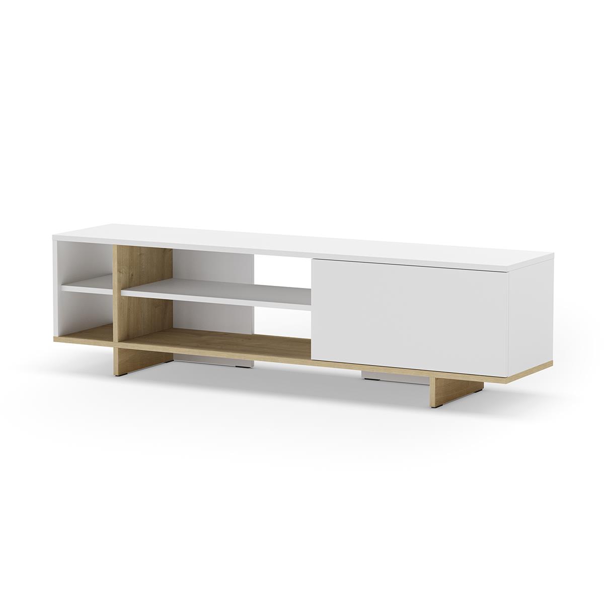 MUEBLE TV BITAM 1P 4H BCO/ROBLE