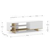 MUEBLE TV BITAM 1P 4H BCO/ROBLE
