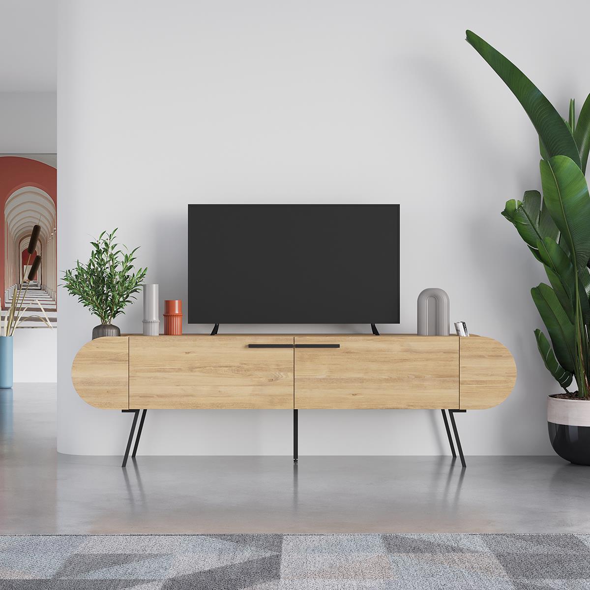 MUEBLE TV LECONI 2P ROBLE