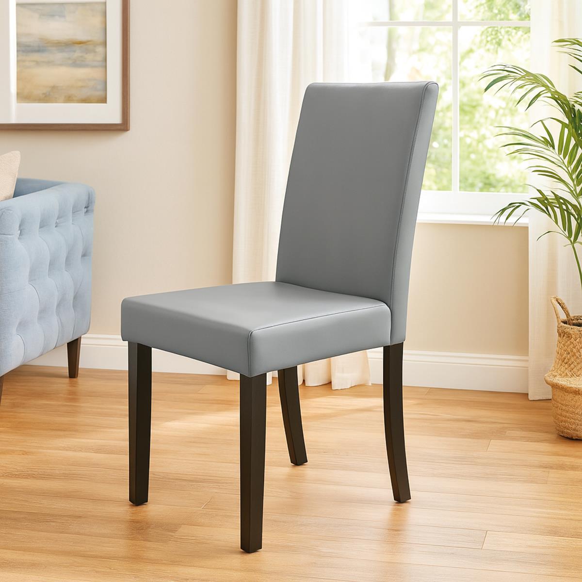 SILLA CABAR GRIS PATAS NEGRAS
