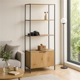 ESTANTERIA 176TLVISTAENDIAGONALAMBIENTADAENSALÓN
