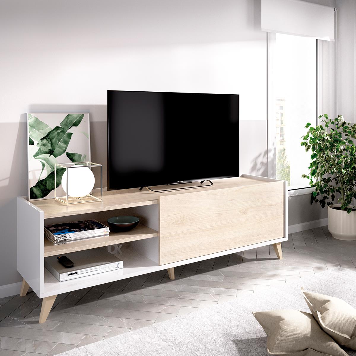 MUEBLE TV BLANCO/NATURAL BAURU